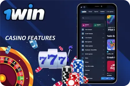 Main features and tools shown on the 1Win casino platform